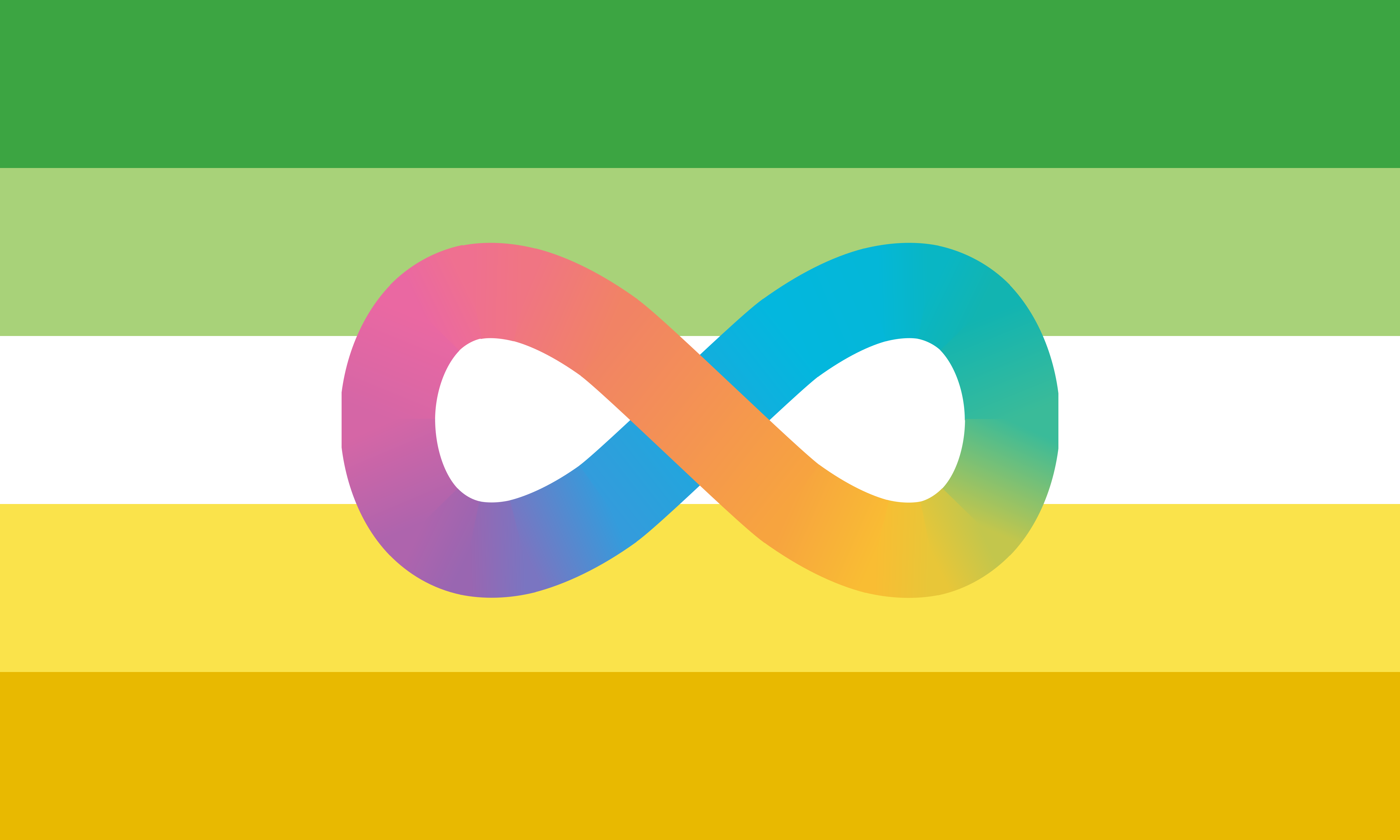 The autism symbol over the aromantic allosexual flag